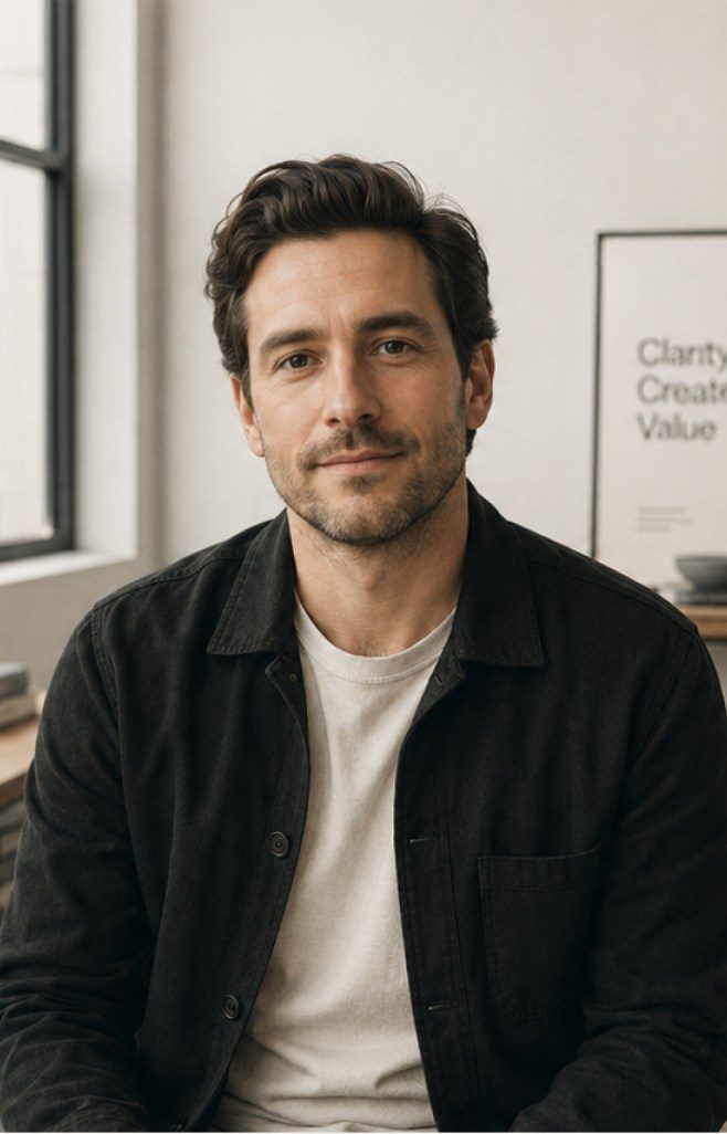 Daniel Band seated in a bright studio
