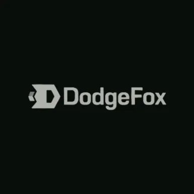 DodgeFox wordmark on a dark graphite blueprint card