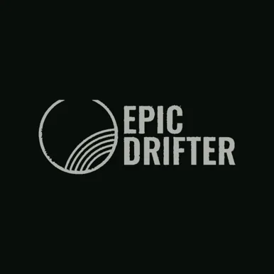Epic Drifter wordmark on a dark graphite blueprint card